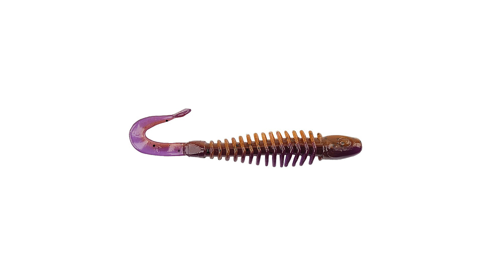 Berkley PowerBait Curly Bones Soft Bait, 3in, 10 Pack, Peanut Butter and Jelly, 1571459