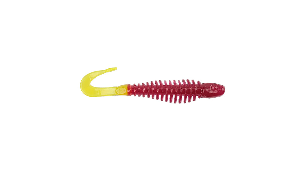 Berkley PowerBait Curly Bones Soft Bait, 3in, 10 Pack, Purple/Chartreuse, 1571452