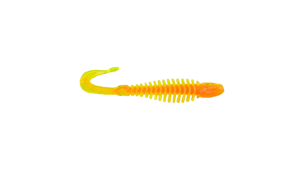 Berkley PowerBait Curly Bones Soft Bait, 4in, 8 Pack, Citrus Punch, 1571461