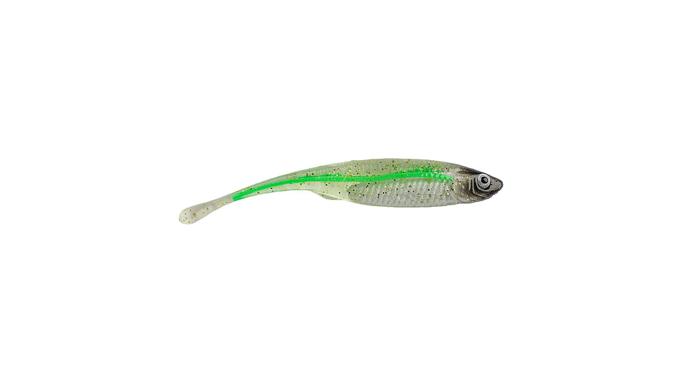 Berkley PowerBait Drip Minnow Soft Bait, 5in, 4 Pack, Green Liner, 1624192