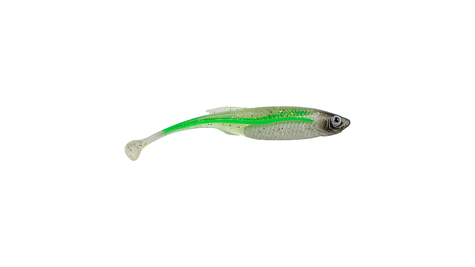 Berkley PowerBait Drip Swimmer Soft Bait, 5in, 4 Pack, Green Liner, 1624234