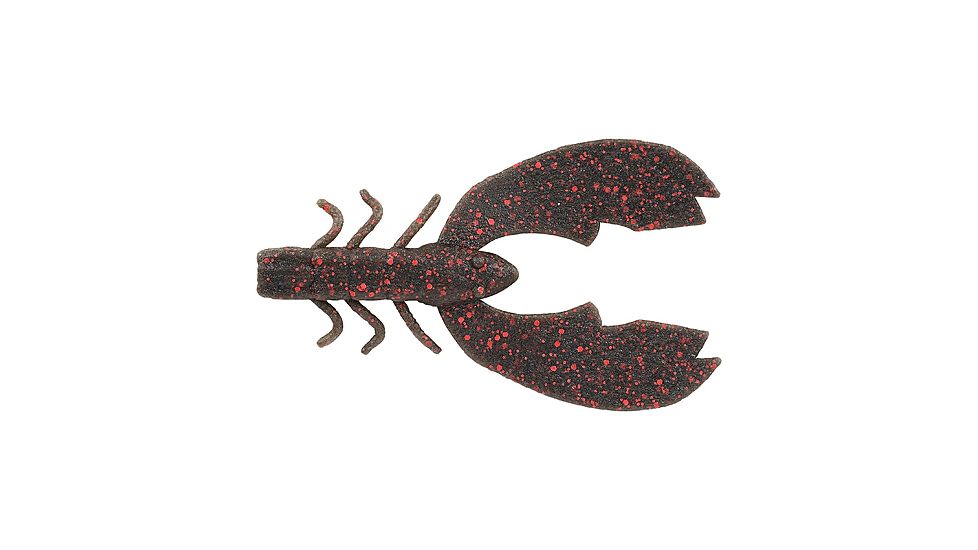 Berkley PowerBait MaxScent Chigger Craw Soft Bait, 3in, 8 Pack, Black Red Fleck, 1520647