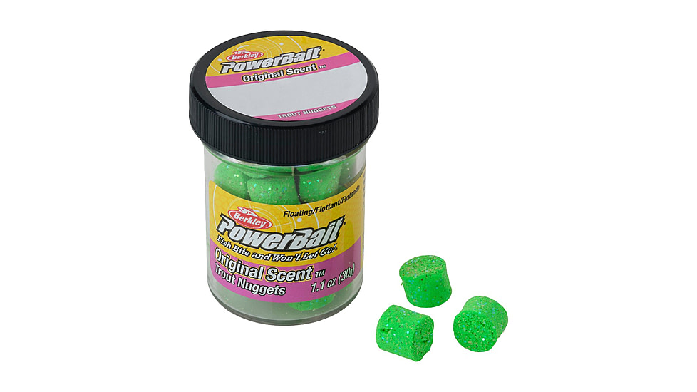 Berkley PowerBait Power Nuggets, Spring Green Glitter, 1620409