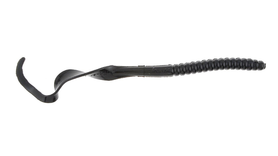 Berkley PowerBait Power Worms Soft Bait, 10in, 8 Pack, Black, 1307514
