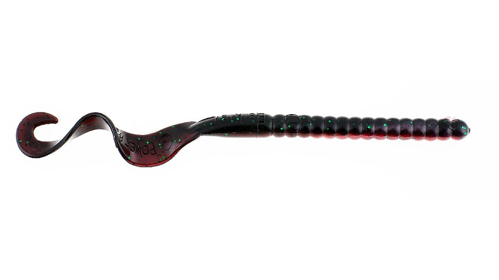 Berkley PowerBait Power Worms Soft Bait, 7in, 13 Pack, Red Shad Green Glitter, 1307499