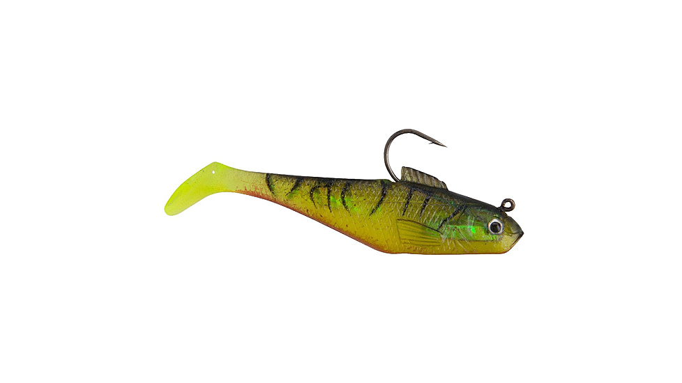 Berkley PowerBait Pre-Rigged Swim Shad Soft Bait, 2in, 5 Pack, Firetiger, 1522333