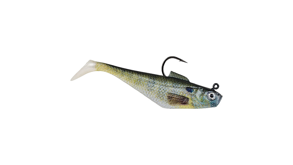 Berkley PowerBait Pre-Rigged Swim Shad Soft Bait, 3in, 5 Pack, HD Bluegill, 1520132