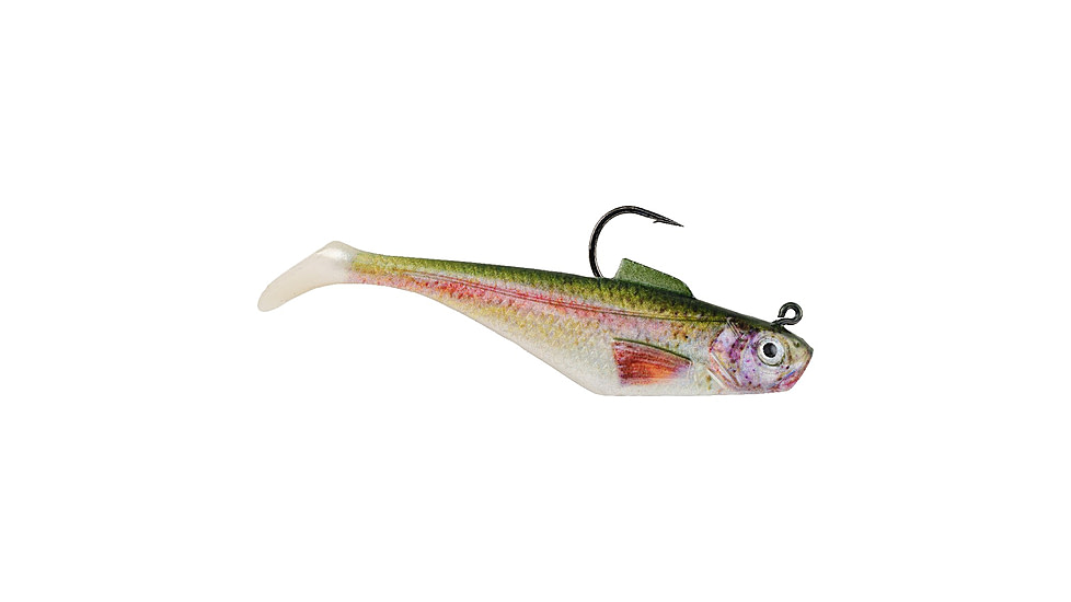 Berkley PowerBait Pre-Rigged Swim Shad Soft Bait, 3in, 5 Pack, HD Rainbow Trout, 1520134
