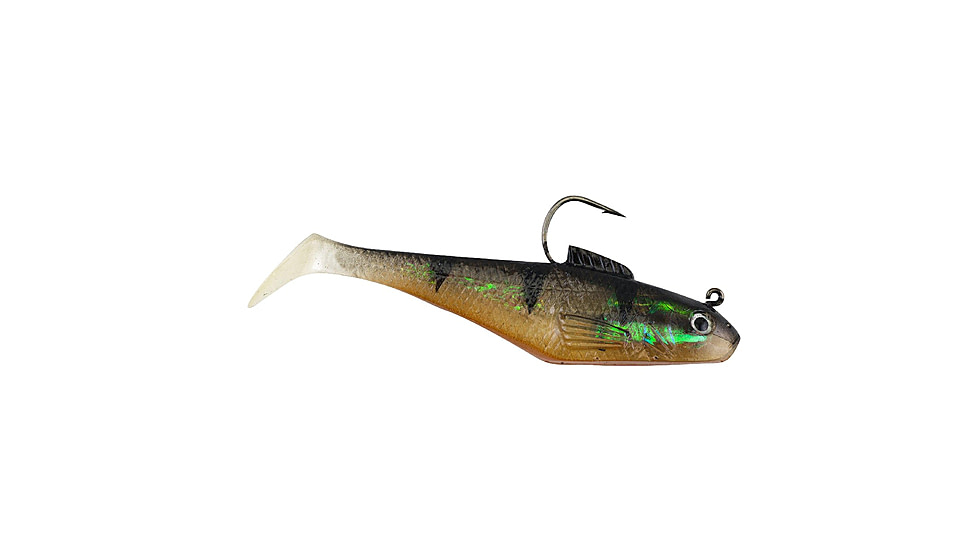 Berkley PowerBait Pre-Rigged Swim Shad Soft Bait, 3in, 5 Pack, Perch, 1307685