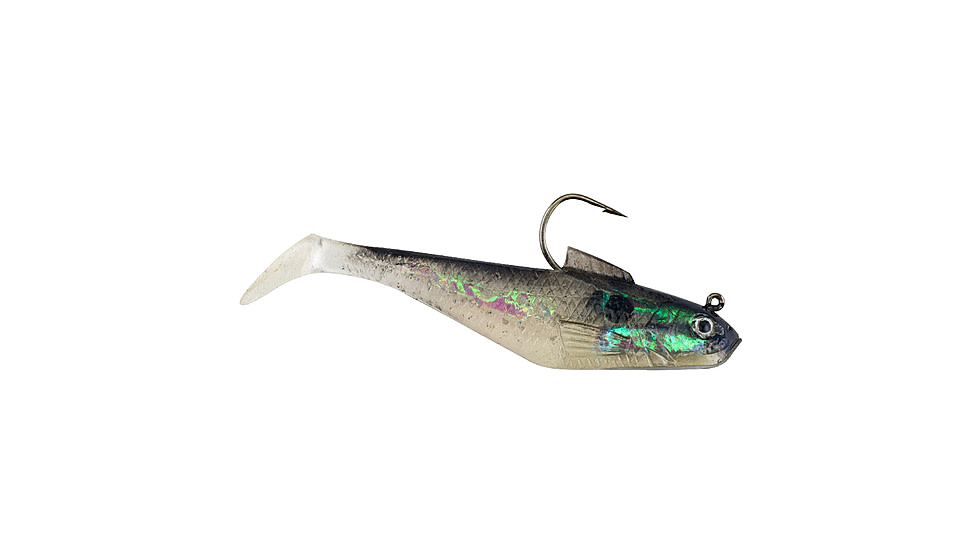 Berkley PowerBait Pre-Rigged Swim Shad Soft Bait, 3in, 5 Pack, Silver Shad, 1307686