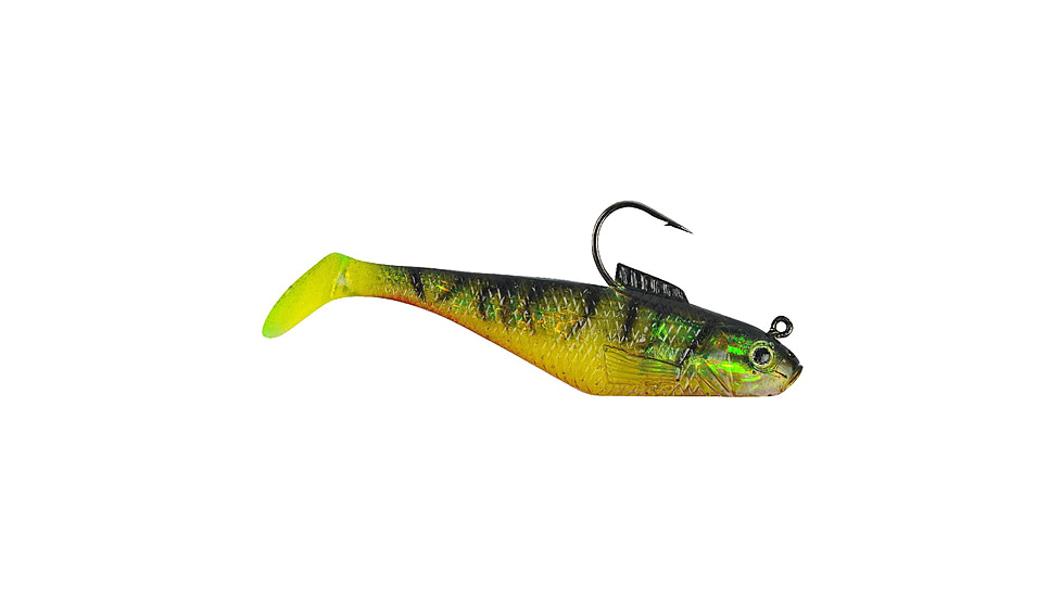 Berkley PowerBait Pre-Rigged Swim Shad Soft Bait, 3in, 5 Pack, Firetiger, 1307655