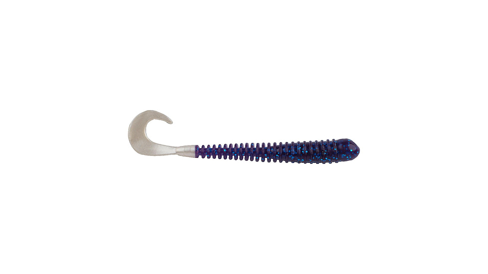 Berkley PowerBait Rib Worm Soft Bait Lures, 4in, 10 Pack, Electric Blue/White, 1593181