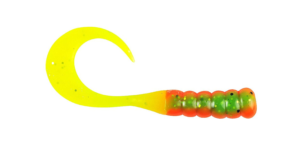 Berkley PowerBait Ribbontail Grubs, 3in, 15 Pack, Firetiger, 1307426