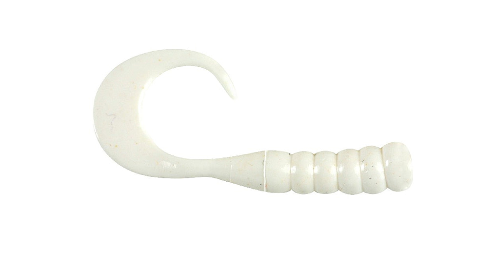 Berkley PowerBait Ribbontail Grubs, 3in, 15 Pack, White, 1307430
