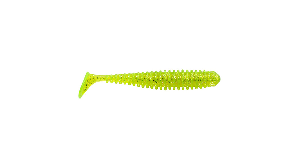 Berkley PowerBait Saltwater Power Swimmer Soft Bait Lures, 4.3in, 6 Pack, Chartreuse Silver Flash, 1582203