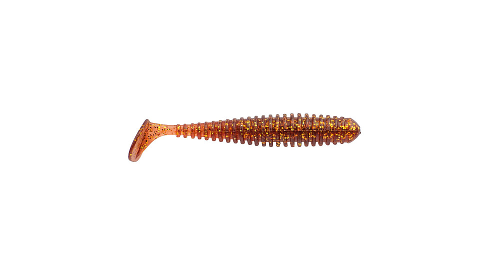 Berkley PowerBait Saltwater Power Swimmer Soft Bait Lures, 4.3in, 6 Pack, Root Beer Gold, 1582198