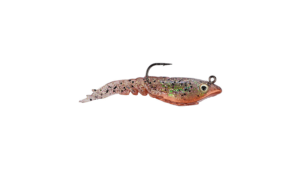 Berkley PowerBait Saltwater Rattle Shrimp Soft Bait, 3in, 3 Pack, New Penny, 1140876