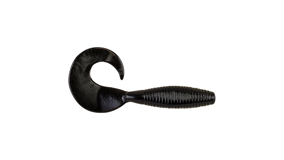 Berkley PowerBaits Power Grubs Grub, 10, 4in, Black, 1478935