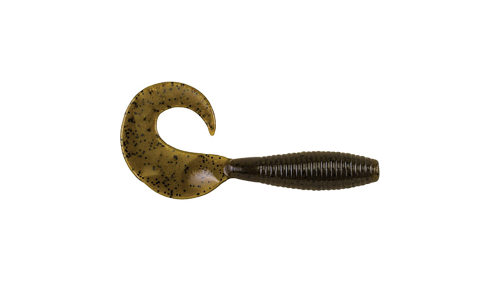 Berkley PowerBaits Power Grubs Grub, 10, 4in, Green Pumpkin, 1478939
