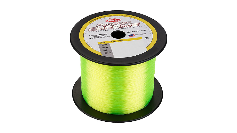 Berkley ProSpec Chrome Monofilament Line, 0.030in/0.76mm, 50lb/22.6kg, 1000yd/914m, Hi-Vis Yellow, 0.030 in/0.76 mm, 1543668