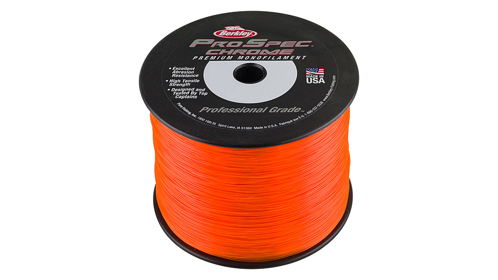 Berkley ProSpec Chrome Monofilament Line, 0.012in/0.30mm, 10lb/4.5kg, 1000yd/914m, Blaze Orange, 0.012 in/0.30 mm, 1543445