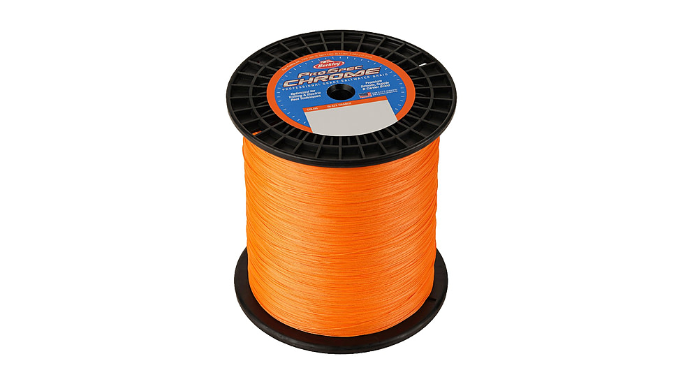Berkley ProSpec Chrome Premium Braid Line, 130lb 3000yd, Blaze Orange, 0.024 in/0.60 mm, 1621874