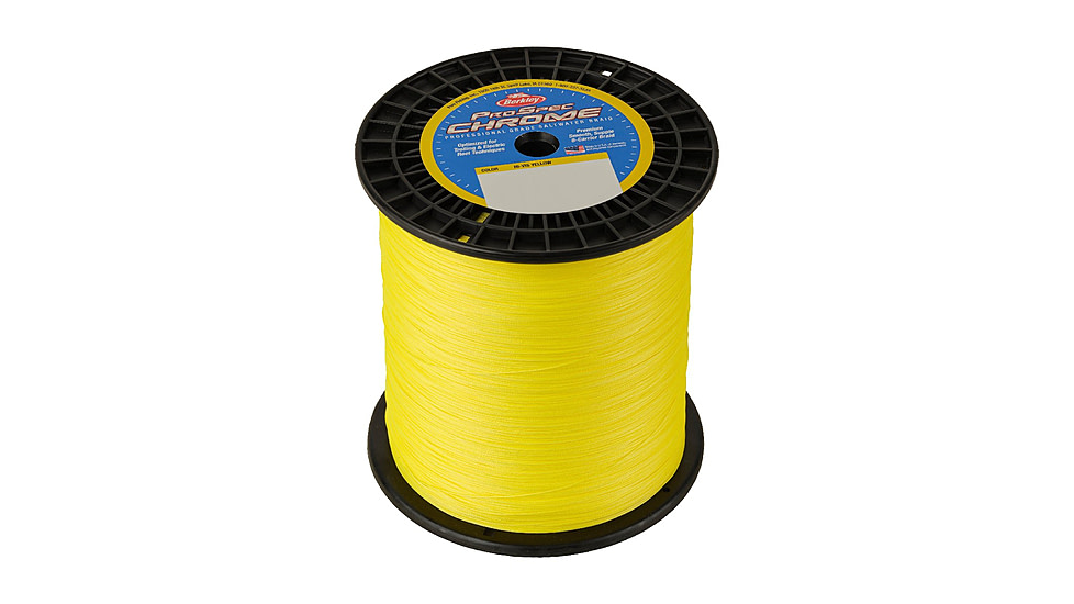 Berkley ProSpec Chrome Premium Braid Line, 65lb 3500yd, Hi-Vis Yellow, 0.015 in/0.38 mm, 1621878