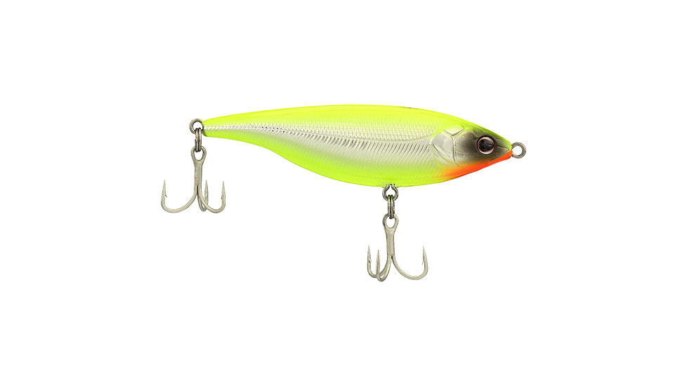 Berkley Stick Shadd Saltwater Hard Bait, Twitchbait, 1 ft - 6 ft, Chrome/Chartreuse, 90, 1573077