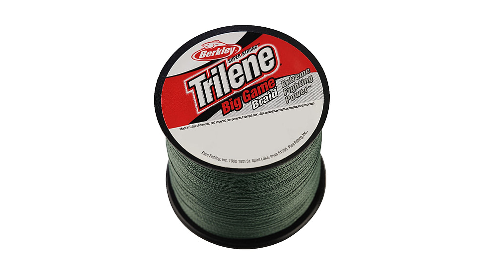 Berkley Trilene Big Game Braid Line, 65lb, Lo-Vis Green, 0.015 in/0.38 mm, 1512599