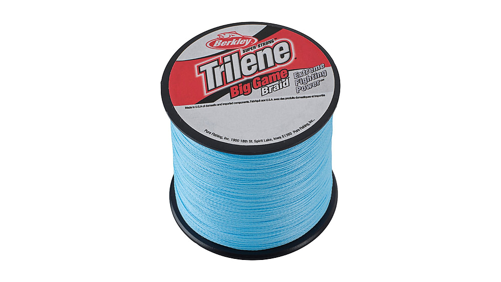 Berkley Trilene Big Game Braid Line, 65lb, Ocean Blue, 0.015 in/0.38 mm, 1606124