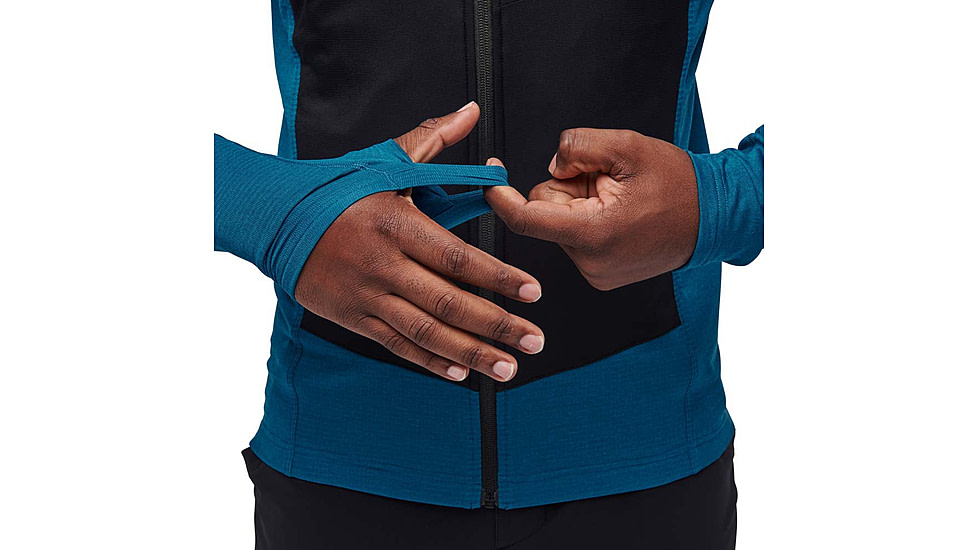 Black Diamond Coefficient LT Hybrid Hoody - Mens, Kingfisher/Black, Large, AP7440519038LRG1