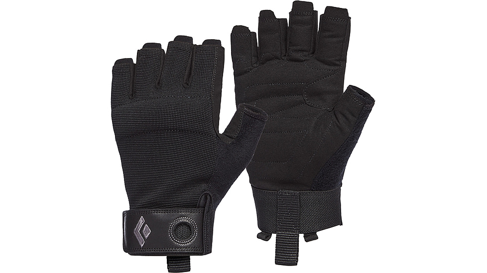 Black Diamond Crag Half-Finger Gloves - Mens, Black, Medium, BD8018640002MD-1