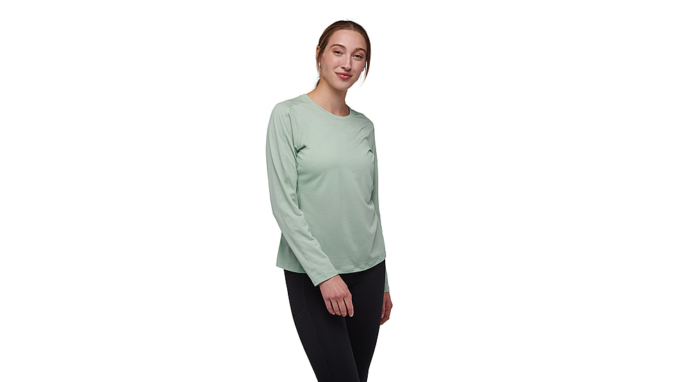 Black Diamond Lightwire Long Sleeve Tee - Womens, Foam Green, Medium, AP7520103041MED1