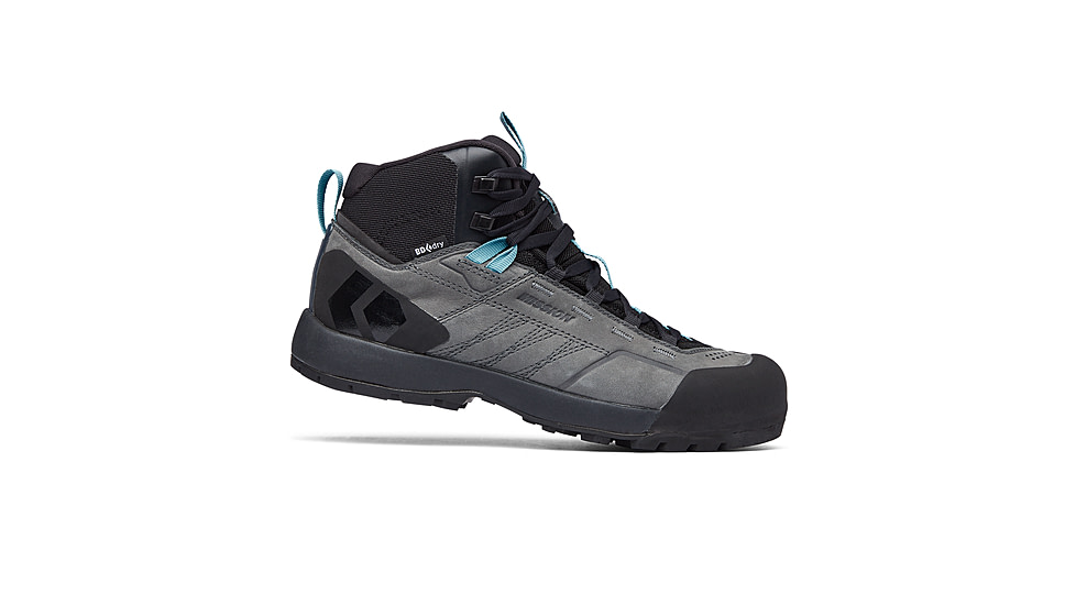 Black Diamond Missn Leather Mid WP Approach Shoes - Womens, Steel Grey/Costal Blue, 8.5, BD58002793750851