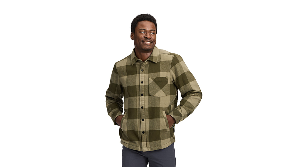 Black Diamond Project Heavy Flannel - Mens, Dark Moss/Pine Smoke, Extra Large, AP7440659722XLG1