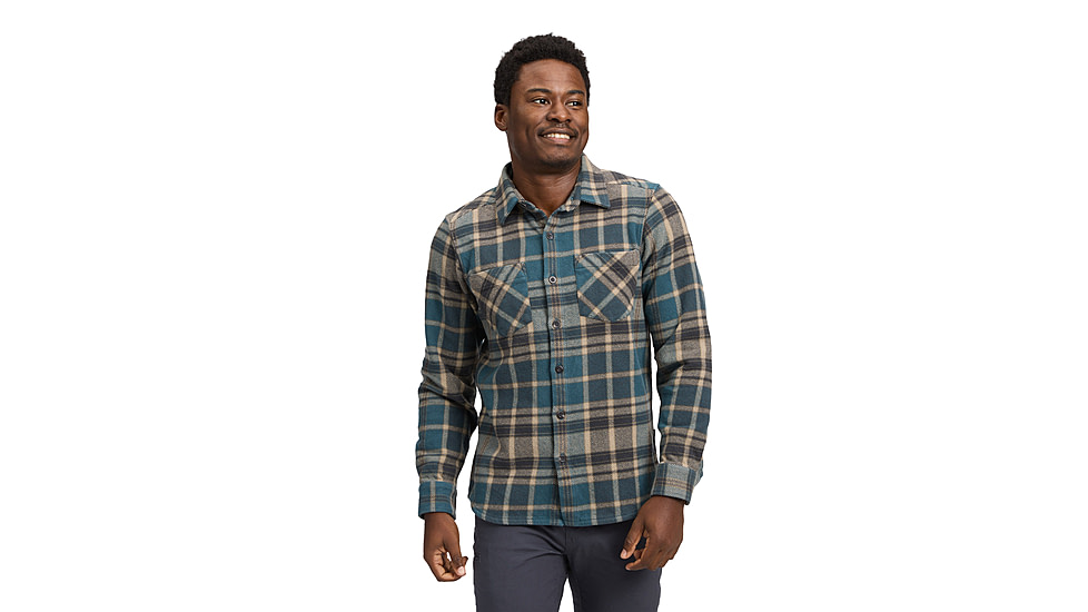 Black Diamond Project Heavy Flannel - Mens, Midnight Blue/Charcoal Plaid, Extra Large, AP7440649720XLG1