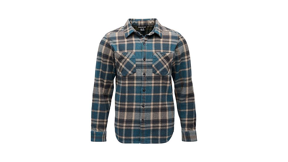 Black Diamond Project Heavy Flannel - Mens, Midnight Blue/Charcoal Plaid, Extra Large, AP7440649720XLG1