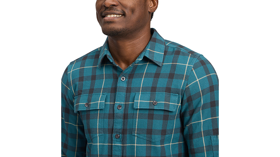 Black Diamond Project Twill Long Sleeve Shirt - Mens, Creek Blue/Charcoal, Small, AP7530919660SML1