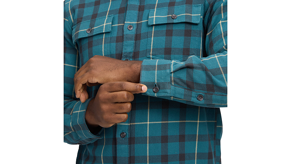 Black Diamond Project Twill Long Sleeve Shirt - Mens, Creek Blue/Charcoal, Small, AP7530919660SML1