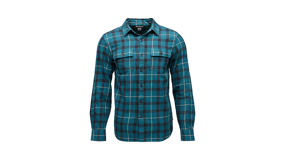 Black Diamond Project Twill Long Sleeve Shirt - Mens, Creek Blue/Charcoal, Small, AP7530919660SML1