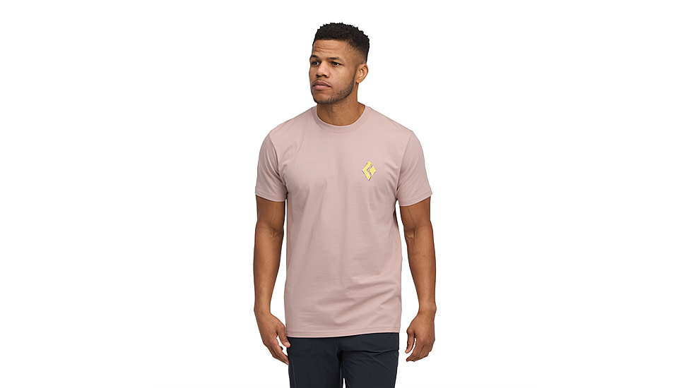 Black Diamond Shredded Short Sleeve Tee - Mens, Pale Mauve, Medium, AP7524925019MED1