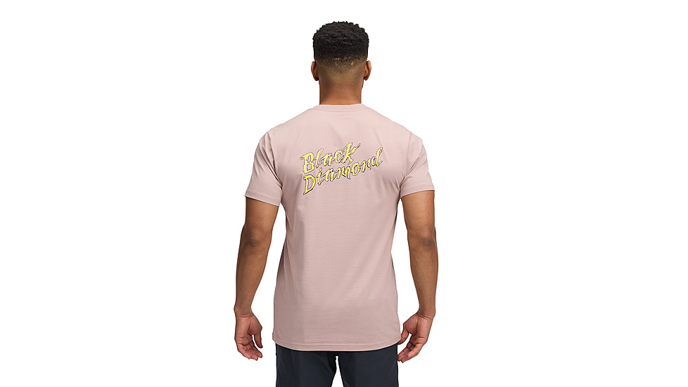 Black Diamond Shredded Short Sleeve Tee - Mens, Pale Mauve, Medium, AP7524925019MED1