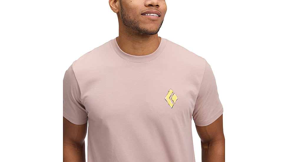 Black Diamond Shredded Short Sleeve Tee - Mens, Pale Mauve, Medium, AP7524925019MED1