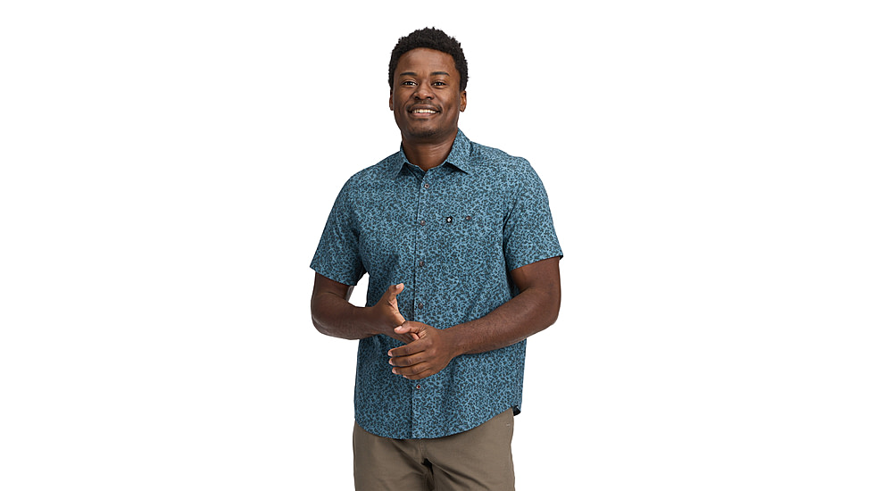 Black Diamond Wingate Short Sleeve Shirt - Mens, Charcoal BD Glyphs, Large, AP7530119666LRG1