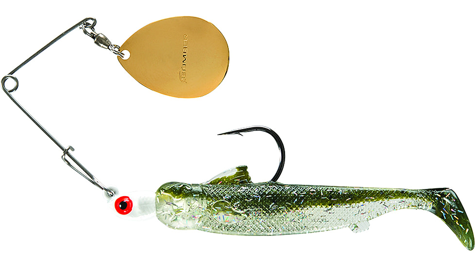 Bomber Drumbeater Spinnerbait, 1/4oz, White/Silver Mullet, BSWDB215