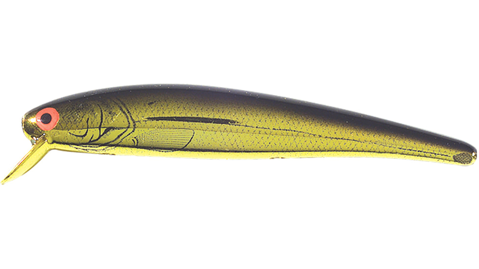 Bomber Long 15A Slender Minnow Jerkbait, 4-1/2in, 1/2oz, Gold Chart/Black Back, B15AXMK