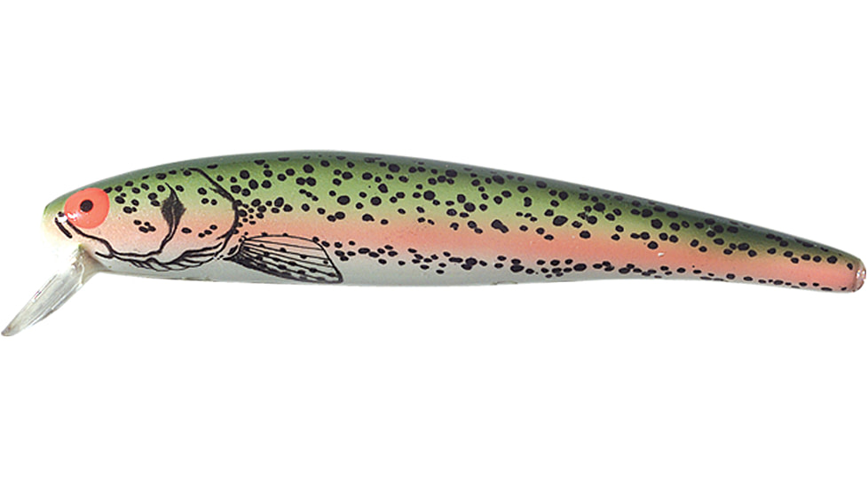 Bomber Long 15A Slender Minnow Jerkbait, 4-1/2in, 1/2oz, Rainbow Trout, B15AXRT
