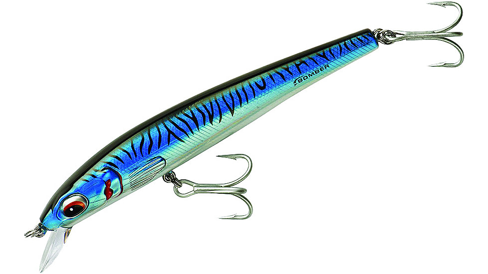 Bomber Saltwater SW Long Shot Minnow Crankbait, 6in, Blue Mackrl, BSWLS6436
