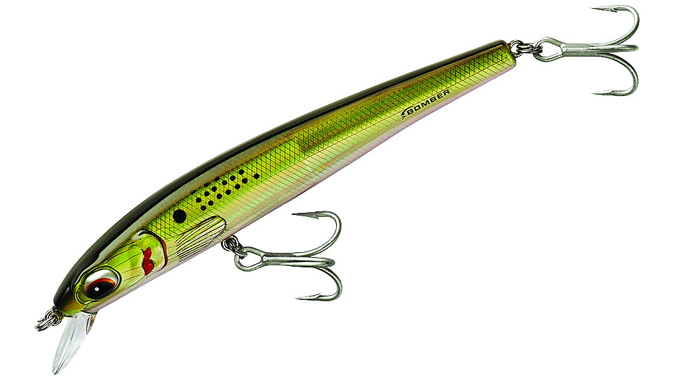 Bomber Saltwater SW Long Shot Minnow Crankbait, 6in, Menhaden, BSWLS6335