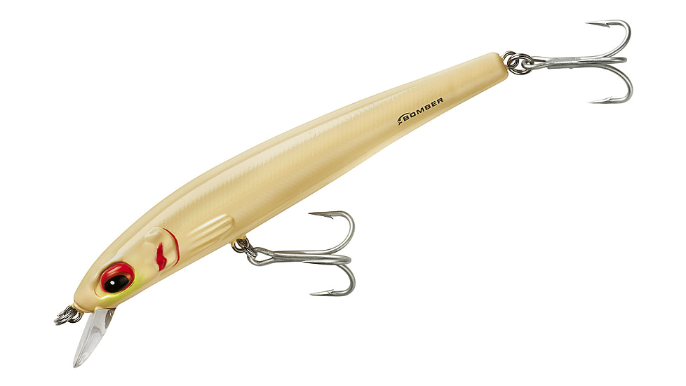 Bomber Long Shot Slender Minnow, 7in, 1-3/4oz, Bone, BSWLS7349